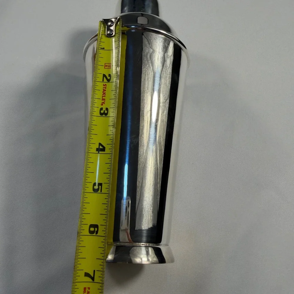 Silver Tone Mirror Finish 3 Piece Cobbler Cocktail Shaker Barware